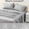 Battilo Double Bed Sheet Set 4Pieces Bedding Set with Pillowscases Luxury Soft Flat & Fitted Sheet For Twin Full Queen King Bed 5