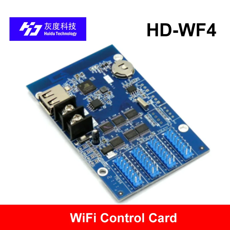 HD-WF4 HUIDU WF4 Asynchronous 768W*128H Pixels 4*HUB75 RGB Seven Color Small LED Display WIFI Control Card,led screen display card