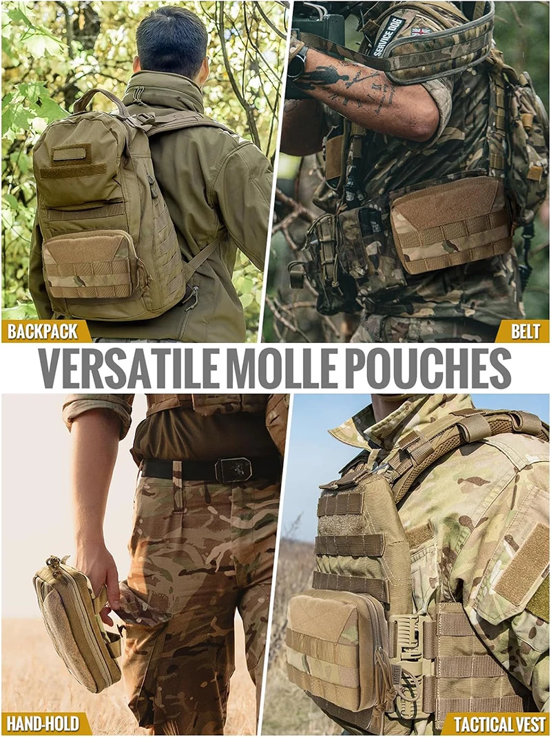 MOLLE Compatible Bag WYNEX Tactical MOLLE Admin Pouch - Multi-Purpose EDC Utility Organizer With Hook &amp; Loop Panel For Vests &amp; Belts MOLLE Pouch