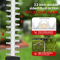 Cordless Hedge Trimmer 22 inch 21V 500W Hedge Trimmer with Dual Action Blade 3/5" Electric Cut Capacity for Bush Lawn Garden 2