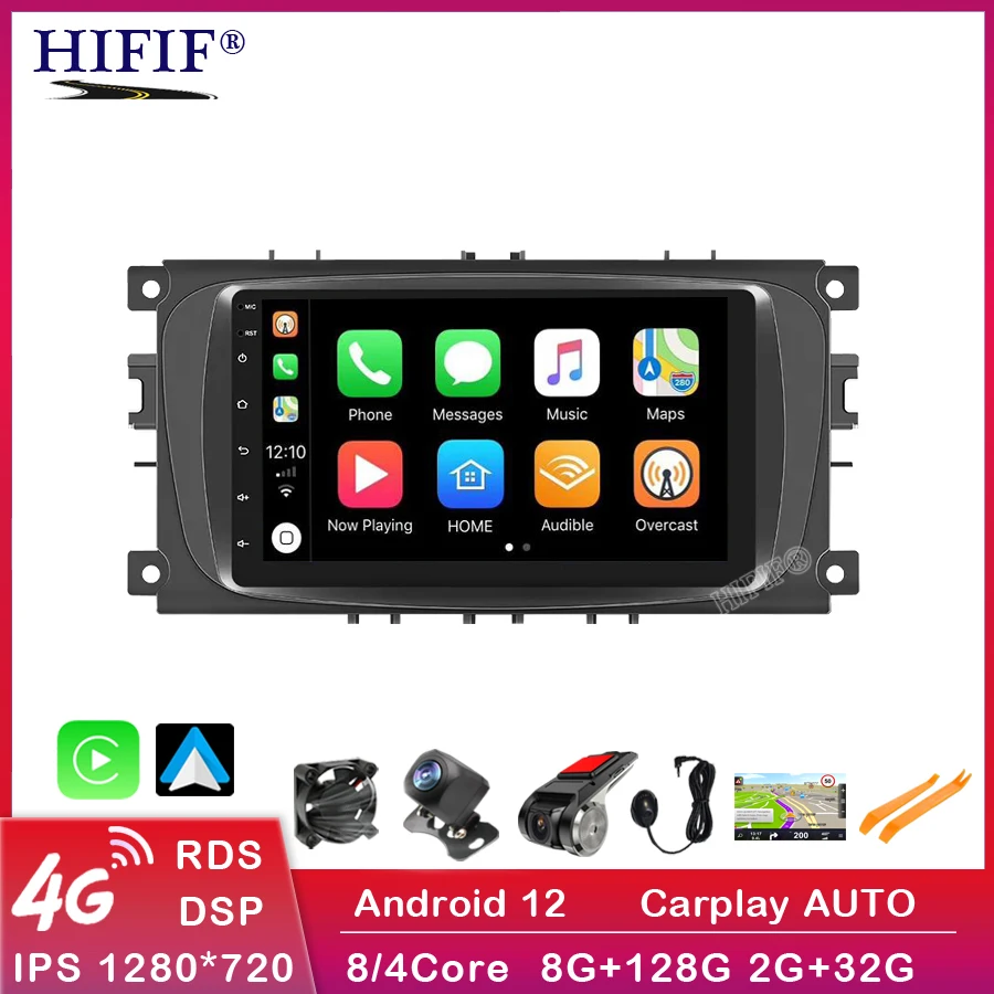 

Android 12 2 din Car Radio Android Car Radio For Ford Focus II Mondeo C-Max Galaxy Kuga CarPlay Multimedia Player Autoradio