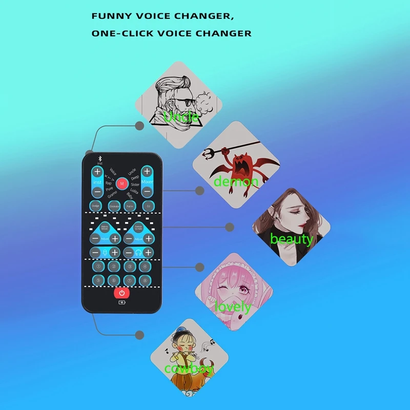 Mini Voice Changer Card 16 Different Effects Voice Changing Support Multi Language Games Song Phone Live Streaming