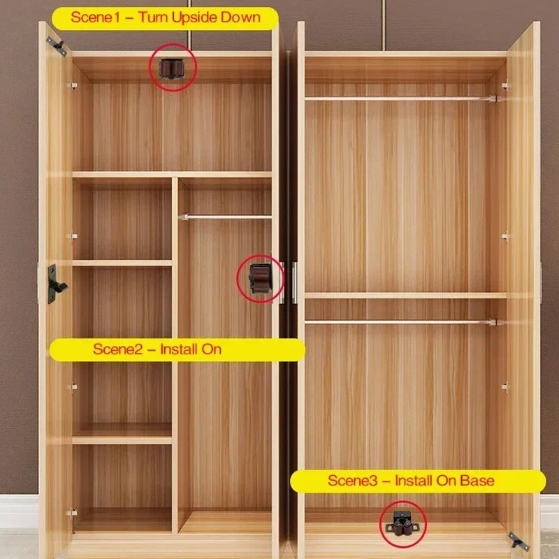 Press The Home Wardrobe Door Buckle Touch The Bead Magnetic Dual Wheel Spring Fixed Lock Buckle Low Foot Cabinet Door door latch