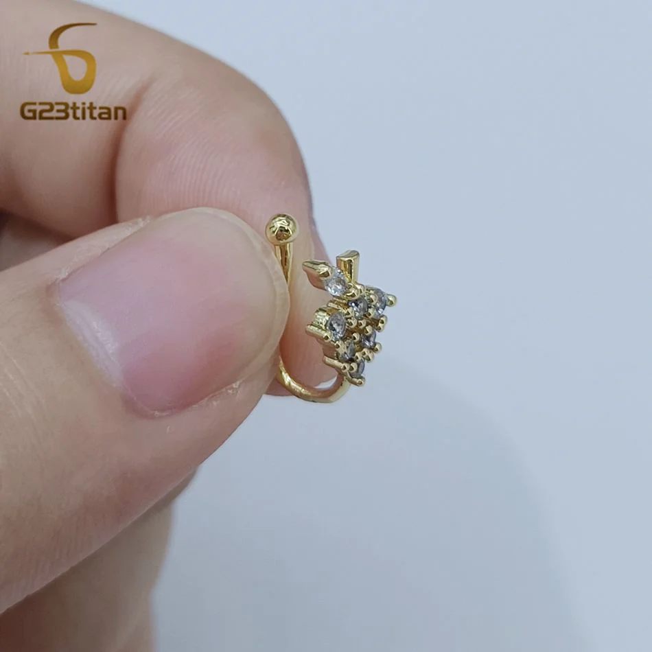 Anello Per Il Naso Finto A Croce Con Clip Senza Piercing - Argento