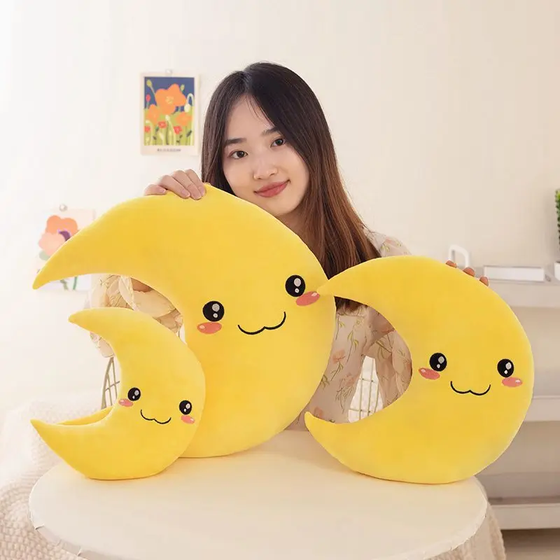 Sky Style Funny Smile Moon Soft Plush Toy Baby Throw Pillow Comfort Dolls Home Decor Xmas Gift Kids 25cm plush toys