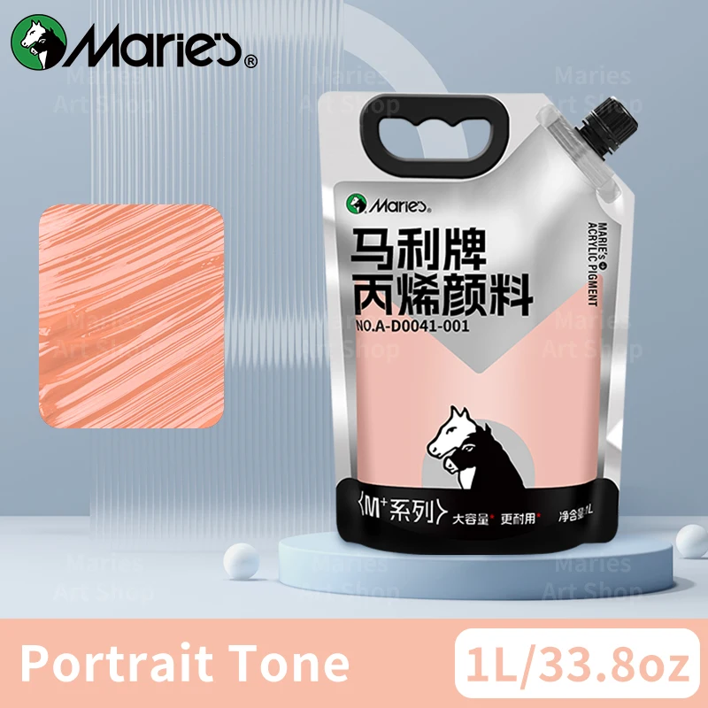 Marie's Premium Rich Pigment Acrylic Paint - 1L/33.8oz for Canvas, Glass, Stone, and Art Projects