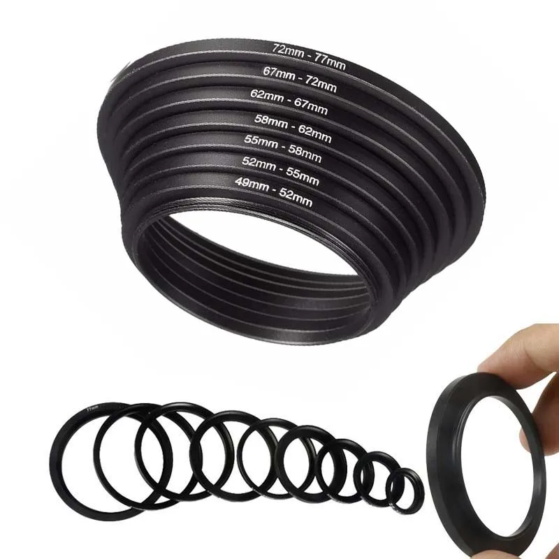 49-67 49-72 49-77 52-58 52-62 52-67 52-72 52-77 55-62 46-48mm Metal Step Up Rings Lens Adapter Filter filter step up rings lens adapter lens filter adapter ring