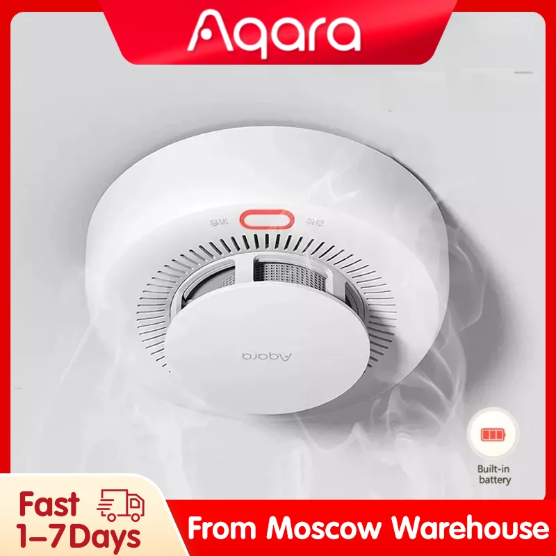 Smoke Detector Sensor AQARA Smart Zigbee 3.0 Fire Alarm Monitor Sound Alert Home Security APP Work with Xiaomi Home Homekit APP