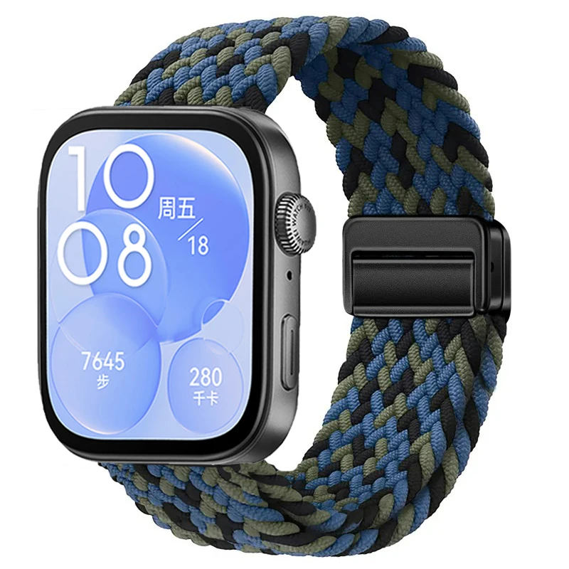 Breathable Magnetic Adjustable Woven Nylon Watch Strap Replacement Band