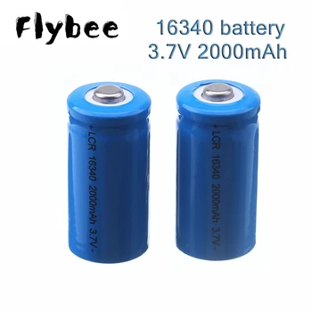 16340 Batteria 3.7V 2000mAh Cella ricaricabile agli ioni di litio per CR123A, CR17345, K123A, VL123A, DL123A, 5018LC, SF123A, EL123AP