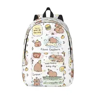 Kawaii Capybara Cartoon Cute Backpack Elementary High College School Student Bookbag Teens Canvas Daypack Gift 1