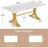 63-Inch Rectangular Dining Table for 4 to 6, Kitchen Tables for Dining Room, Modern Dinner Table with Faux Marble Table Top 2