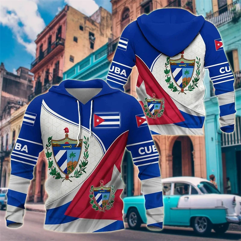 thumbnail image 1 of Sudadera con capucha con estampado de la bandera de Cuba para hombre, nueva sudadera de manga larga, tops tipo pulóver, sudaderas deportivas de moda para correr, sudaderas con capucha gráficas 3D de g, 1 of 5