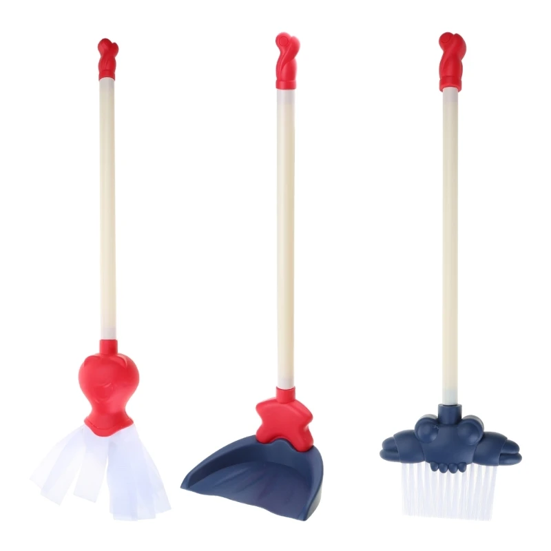 9/10 Pcs Kids Cleaning Set Toy Cleaning Set Broom Mop Brush Dust Pan Towing Bucket Soap Brush Birthday Gift for Kids 4