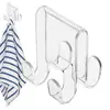 Acrylic Bathroom Shower Door Hook Over Glass Door Shower Towel Rack Punch-Free Bathroom Bathrobe Hanger Transparent Towel Hooks 1