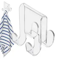 Acrylic Bathroom Shower Door Hook Over Glass Door Shower Towel Rack Punch-Free Bathroom Bathrobe Hanger Transparent Towel Hooks 1