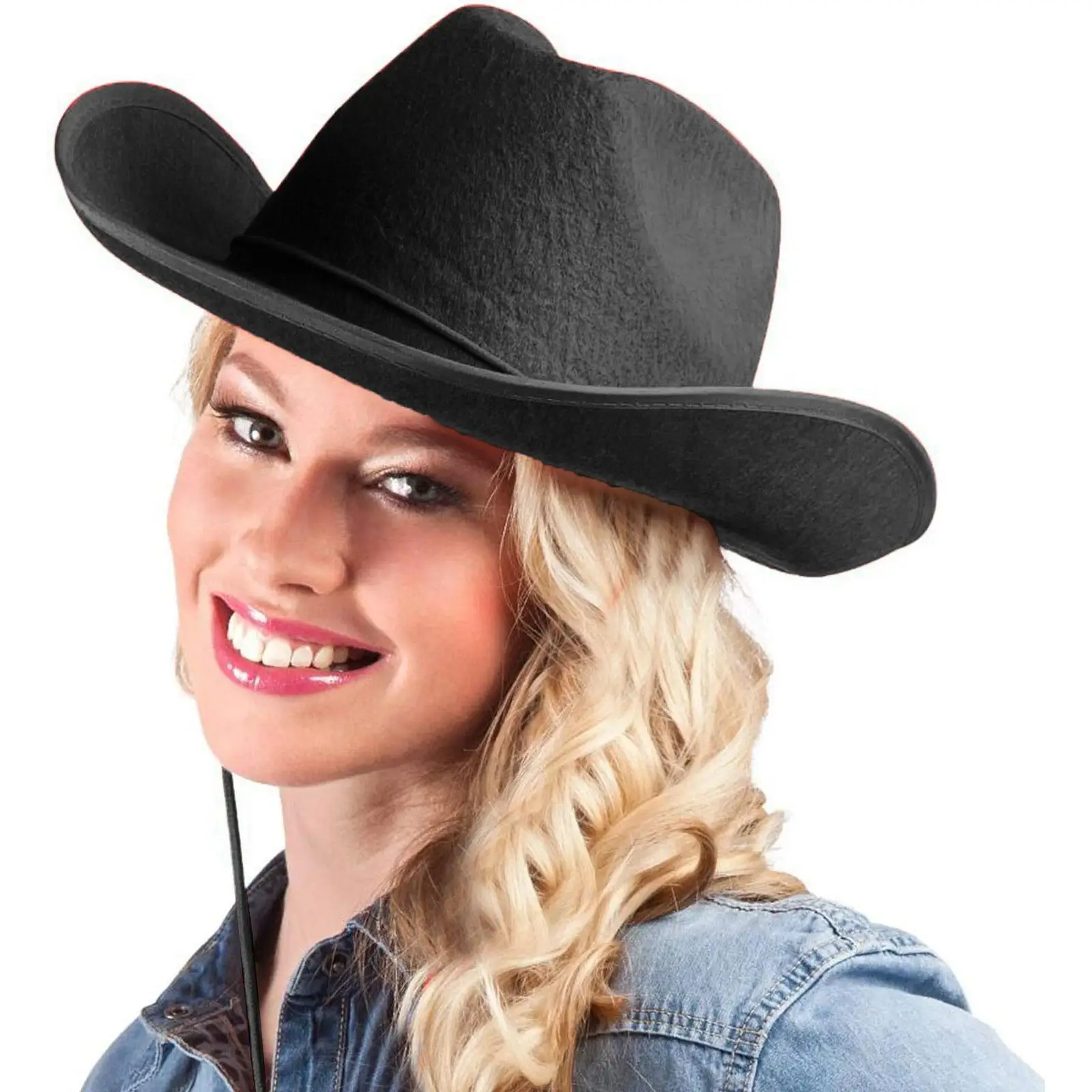 3 Colors Cowboy Hat Hemming Felt Cowgirl Princess Hat Gift Hat Bound Western Party Hat Birthday Cowboy Cowboy Q0S7