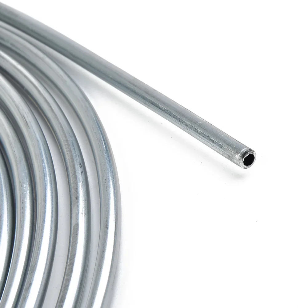 1 Set Car 25 Ft 3/16 Brake Line Kit Steel Tube Roll Silver Flexible With 16pcs Fittings Wear Parts Accessories
