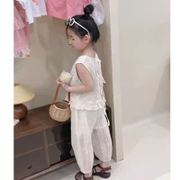 Ensemble deux pièces haut et pantalon pour fille, vêtements d'été, nouvelle collection 3