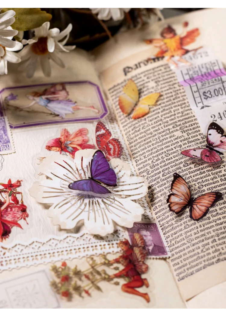 50 Stück Märchenwald Serie Retro Märchenhandbuch Dekorative PET-Aufkleber DIY Tagebuch Scrapbook Ästhetische Aufkleber – Detail 14