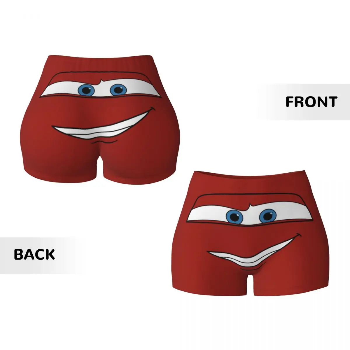 Workout Shorts Women Lightning Mcqueen Cars Workout Yoga Shorts Happy Gym Athletic Volleyball Biker Shorts