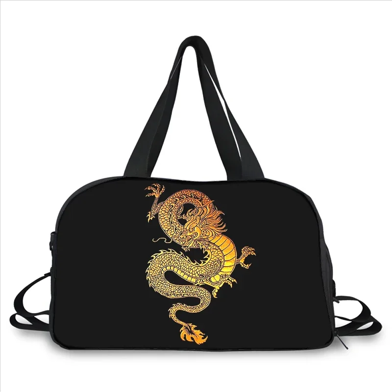 Loong CHINA Chinese dragon 3D printing fashion trend portable large capacity multi function messenger bag travel bag