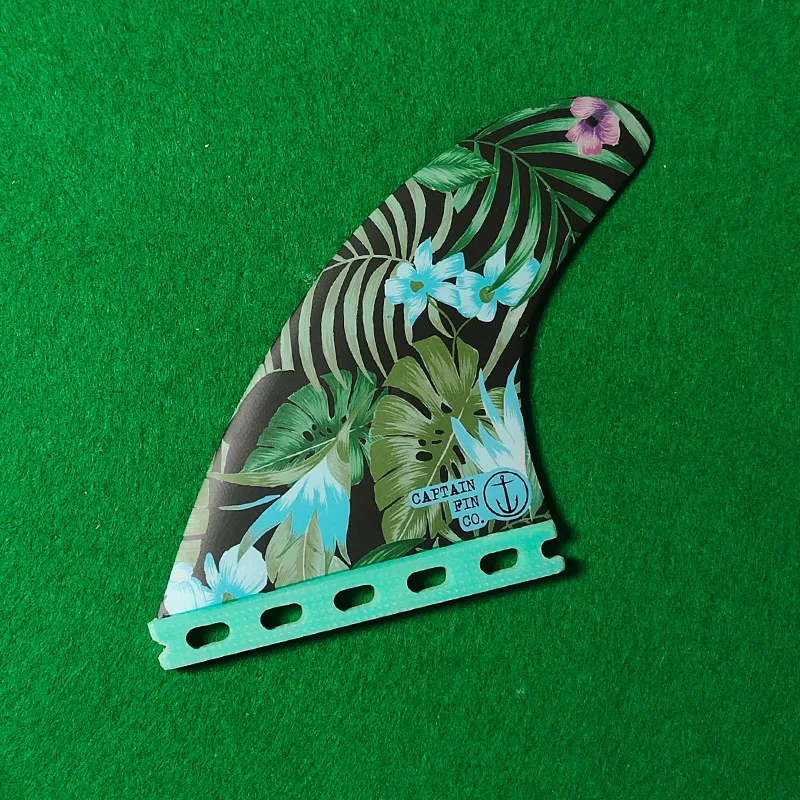 4.4-Inch Botanical Surf Fin, Epoxy Resin&Fiberglass Composite, Natural Dye Process, Salt-Resistant