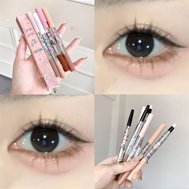 Double-head Lying Silkworm Pencil 1pc Natural Non-smudge Matte Pearlescent Fine Flash Brightening Shadow Pen Highlighting Pen eyeshadow pen makeup pen