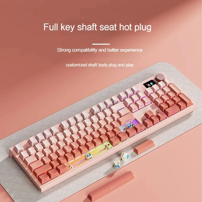 

Langtu LT104 Gaming Mechanical Keyboard 104Key RGB HotSwap Gamer 2.4G Wireless Bluetooth Wired Keyboard sem fio teclado mecanino