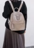 Classic Natural First Layer Cow Leather Women Backpack Grey High-end College Girl School Shoulder Bag Soft Back Cowskin Bagpack 3