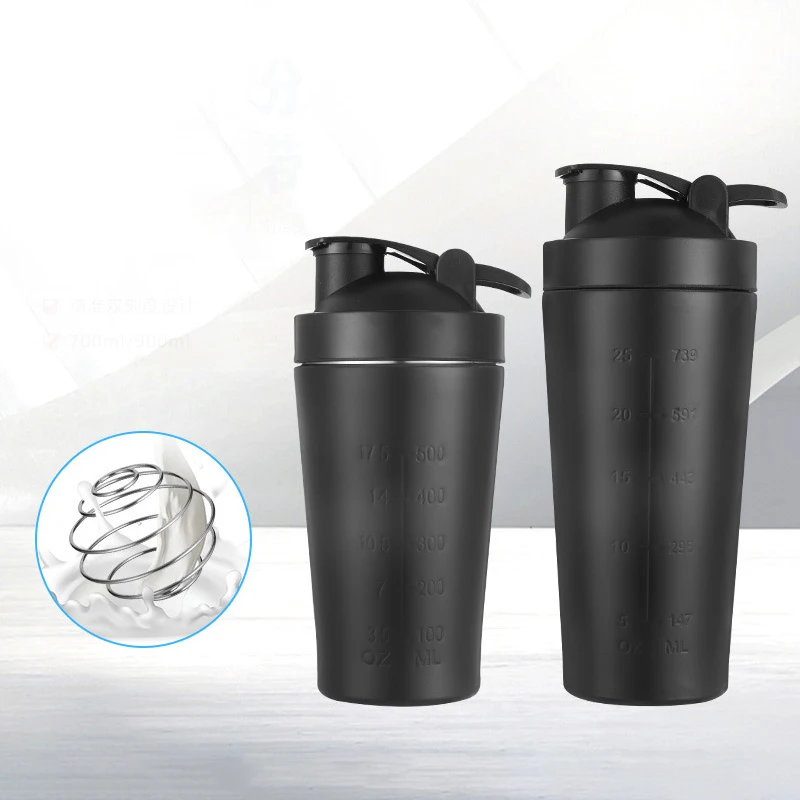Stainless Steel Protein Shaker Cup Portable Fitness Sports Mug Outdoor Drinkware Water Bottle Portable Shakers