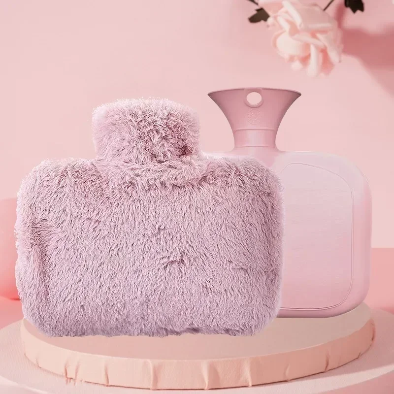 

1500ML Winter Warmer Hot Water Bottle High Capacity Washable Water Injection Warm Hand Bag Portable Hand Warmer with Cloth Cover