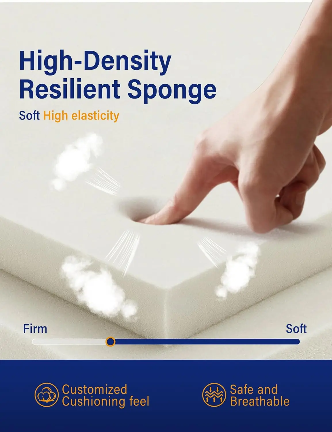 Adirondack Chair Cushion, Rocking Chair Cushions with Straps, Folding Patio Chair Pad for Indoor and Outdoor, 19.7x18.9x1.5 Inch