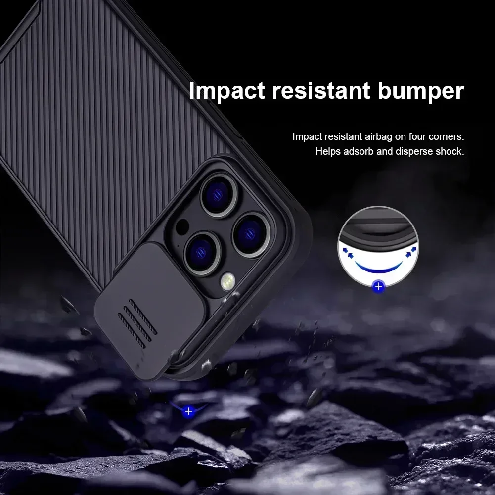 Magnetic Slide Lens Protection Case with Magsafe and Wireless Charging Compatibility - Soft Silicone Cover