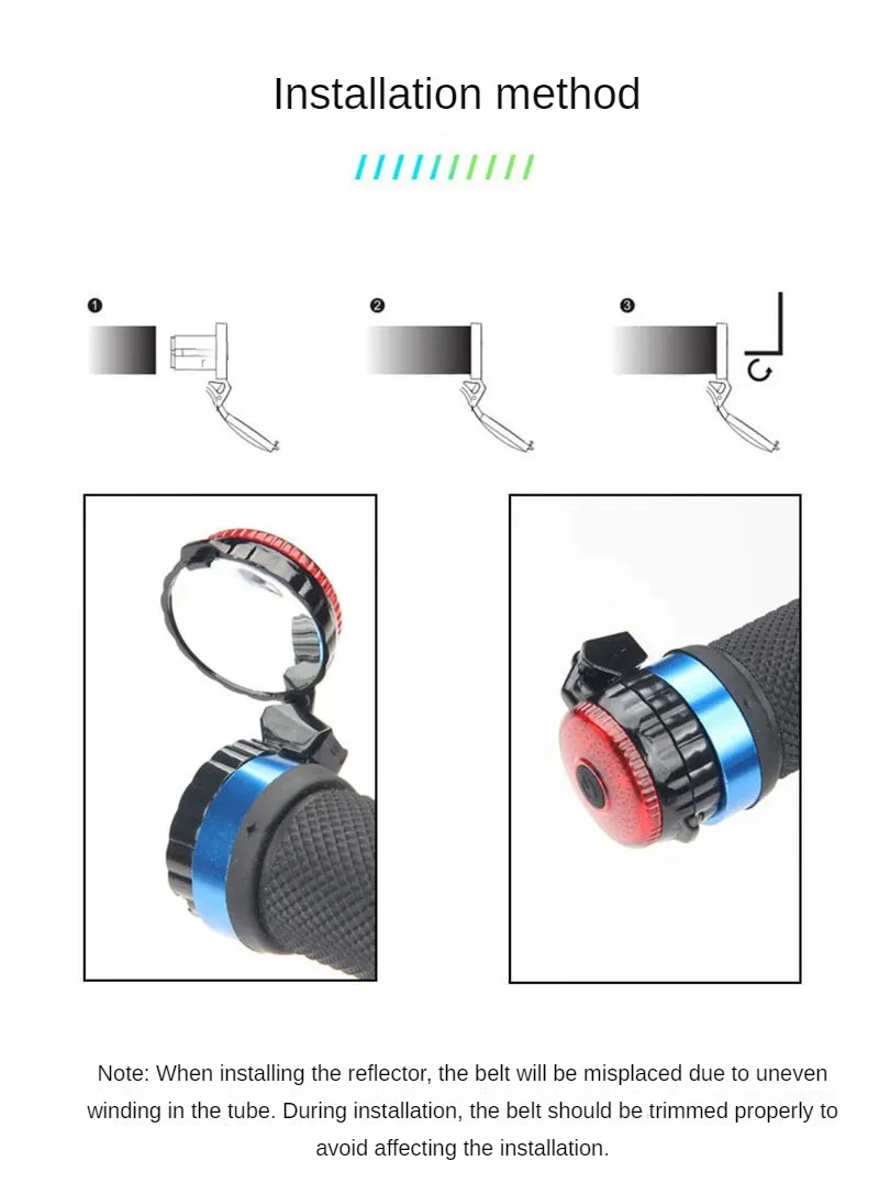 Description Picture 6 of item2pcs Small Rotary Folding MTB Bicycle Mirror Bike Handlebar Rearview Mirror Handle Plug Reflector Special Cycling Accessories