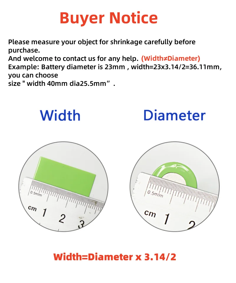 Description Picture 2 of item1m 18650 Lipo Battery PVC Heat Shrink Tube Pack Width 17mm ~ 80mm Insulated Film Wrap lithium Case Cable Sleeve Blue Multi