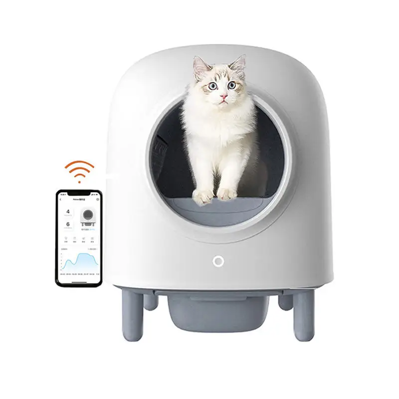 

6L Electronic Pet Cat Litter Box Automatic Self Cleaning Semi-closed Petree Cat Tray Pet Toilet Smart APP Control Cat Supplies