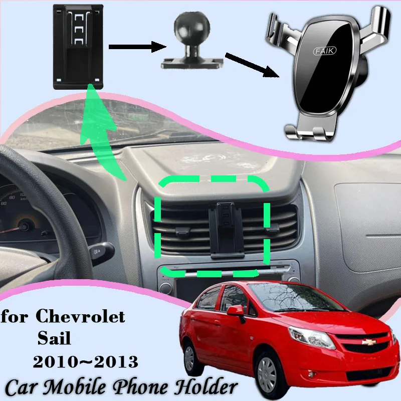 

Car Phone Holder for Chevrolet Sail 2010 2011 2012 2013 Air Vent Cellphone GPS Bracket Auto Smartphone Stand Gravity Accessories