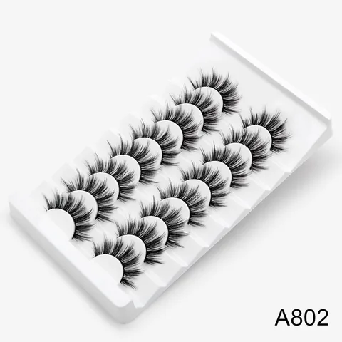 8 pairs 3D Mink Lashes Natural False Eyelashes Dramatic Volume Fake Lashes Makeup Eyelash Extension Silk Eyelashes