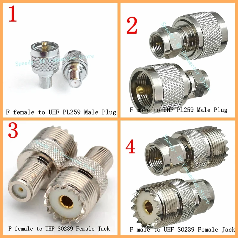 1 шт. переходник с F на SL16 UHF PL259 SO239 штекер и гнездо RF коаксиальный конвертер прямой