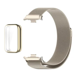 Milanese Magnetic Metal Strap with TPU Screen Protector - Xiaomi Band 10 Pro (Vintage and Case)