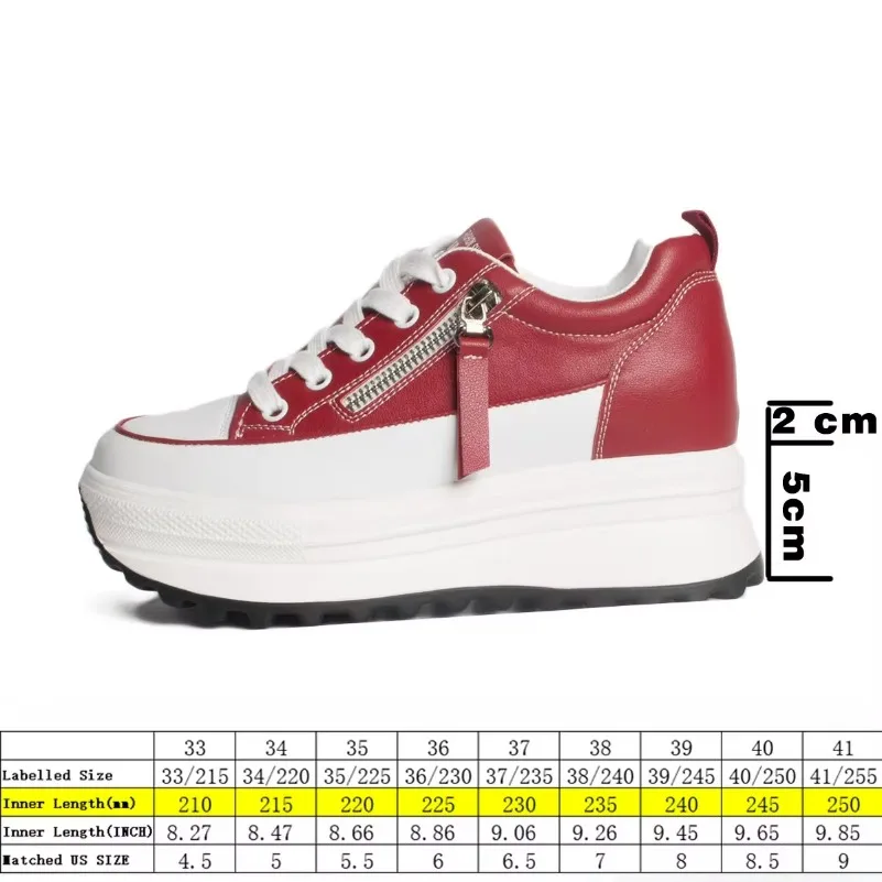 Fujin 2024 8cm Genuine Leather Women Platform Shoes Wedge