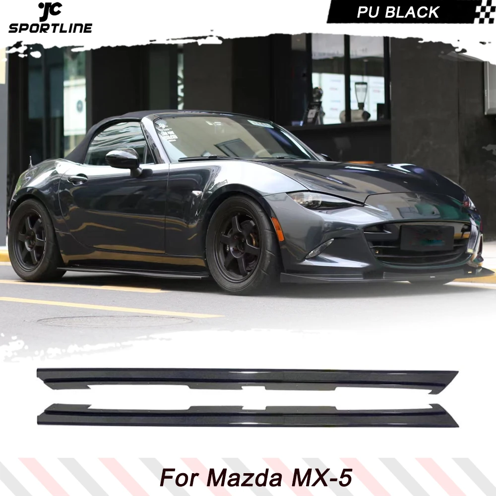 Pu Black Primer Minigonne Laterali Extension Lip Grembiuli Mento Splitter Spoiler Per Mazda Mx5 Mx-5 Nd 4Th Auto Tuning Parts Minigonne Laterali