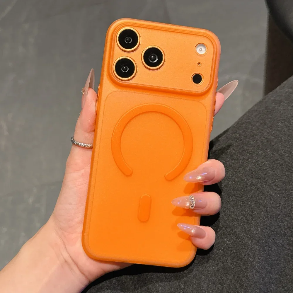 Matte Soft TPU Magnetic Shockproof Phone Case with Wireless Charging Compatibility