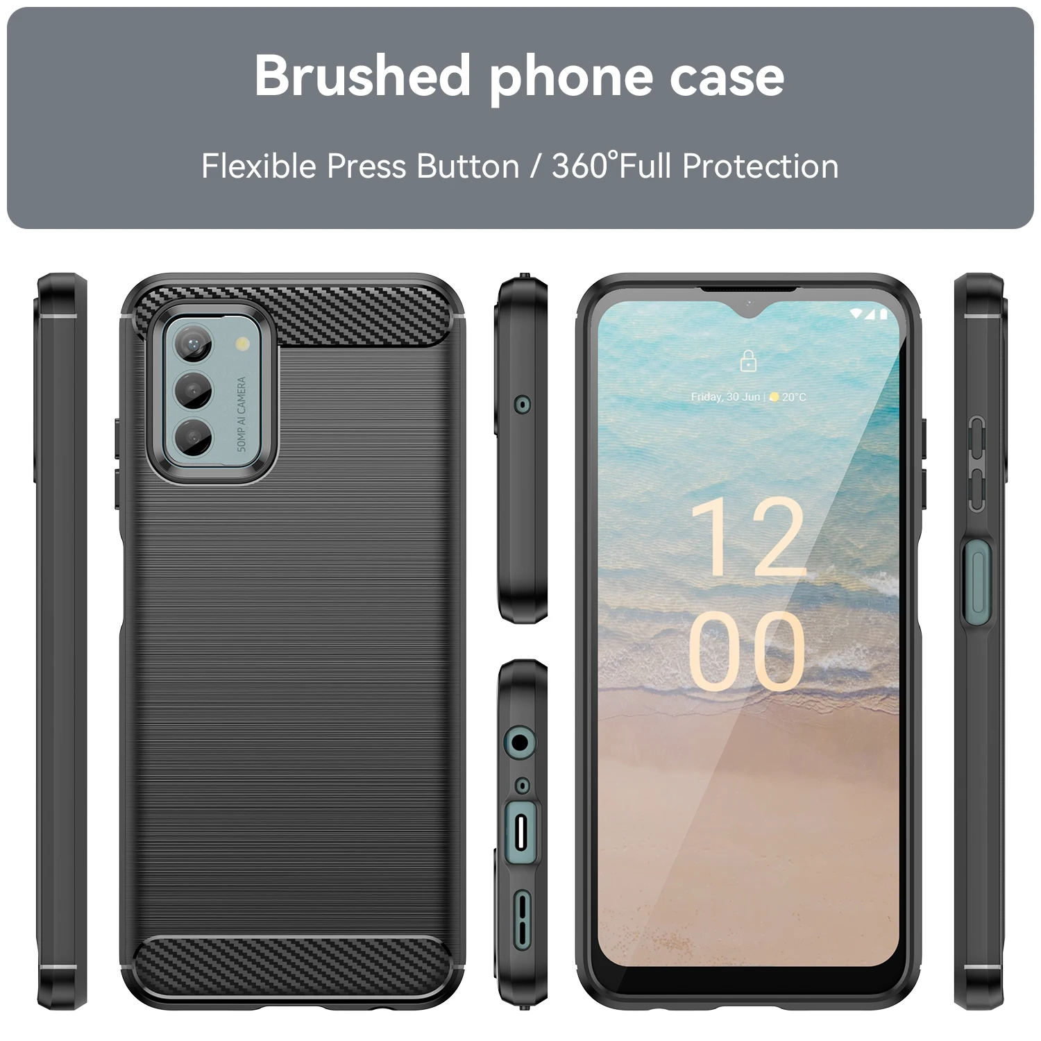 Shockproof Silicone Luxury Carbon Fiber Phone Case Bumper