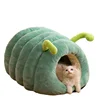 Cute Pet Nest Warm Soft Plush Cat Bed Cartoon Caterpillar Warm Thick Dog House Cat House Foldable Washable Pet Supplies Cat Tent 6