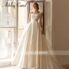 Ashley Carol Satin Wedding Dresses For Woman 2024 Square Collar With Long Sleeve Jacket A-Line Bridal Gown Vestidos De Novia 6