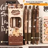 4Pcs Cute Cartoon Capybara Pressing Neutral Pen School Supplies Aesthetic Stationery Kawaii Gel Pens Quick Drying 0.5mm Pen 2