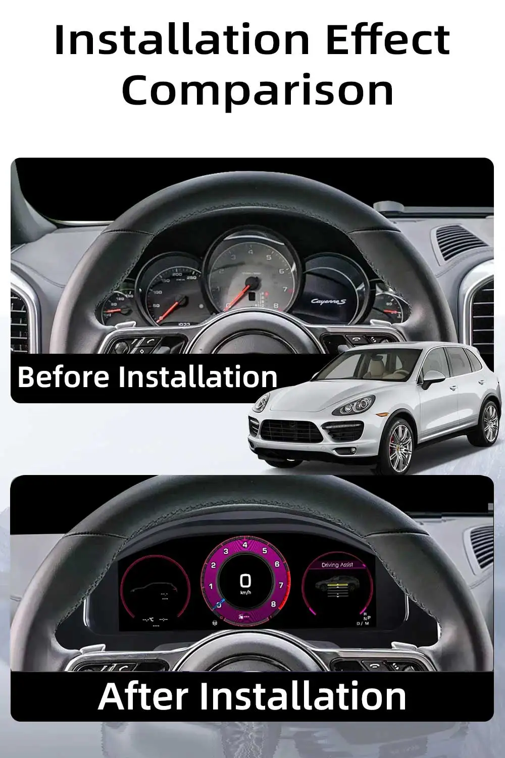 Digital Instrument Cluster For Porsche Cayenne 2011-2017 Speedometer 12.3”HD scr