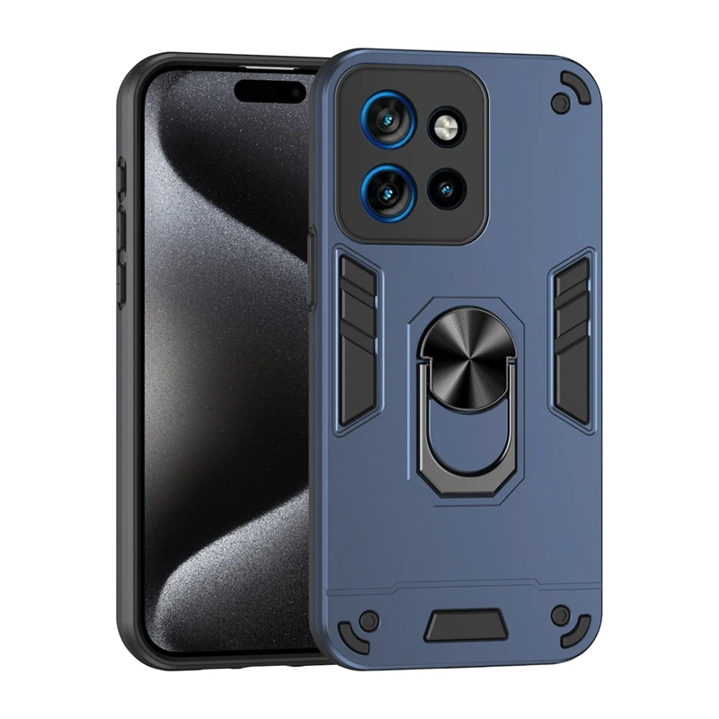 Shockproof Armor Phone Case with Ring Holder and Lens Protection